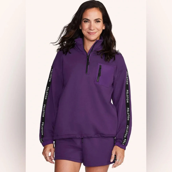 Peloton Purple Uptown Vibe 1/4 Zip 2.0 Fleece Sweatshirt Women’s Plus Size 1X - Picture 1 of 10